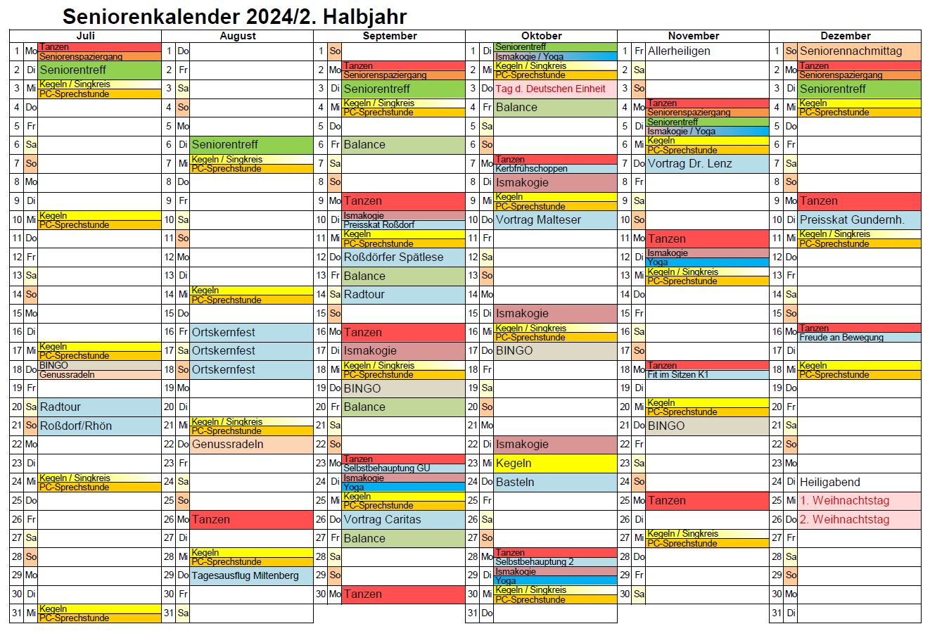 Seniorenprogramm 2. Hj. 2025